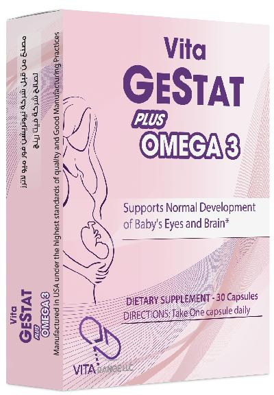 Vita gestat plus omega 3  with  essential vitamins and minerals for healthy mother and baby support healthy baby  brain and eyes  during pregnancy 30 capsules