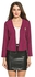 Sunshine New Women Casual V-Neck Long Sleeve Solid Blazer Suits With Brooch-Purple