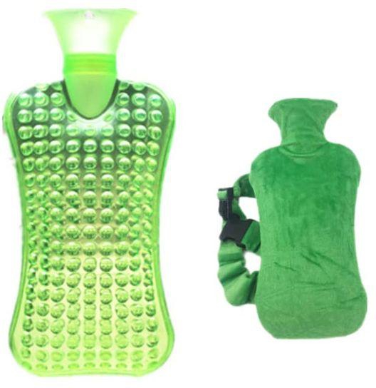 2L Hot Water Bottle With Reattachable Pouch. LEMON