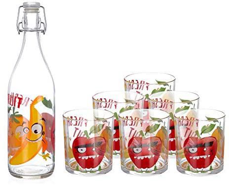 Decover Juice Set 7 Pieces 1 Water Bottle With 6 Cups With