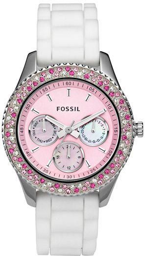 Fossil for Women - Analog Dress Silicon Band Watch - ES2895