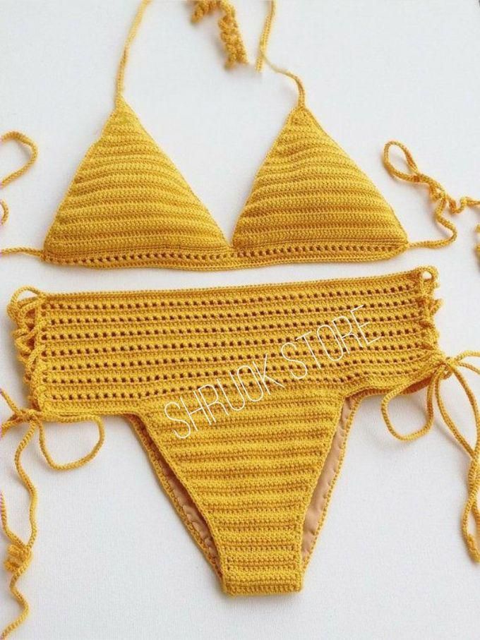 Lingerie Bikini Crochet Golden Yellow