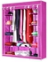 JIBAO 3Column Portable Wardrobe-Pink