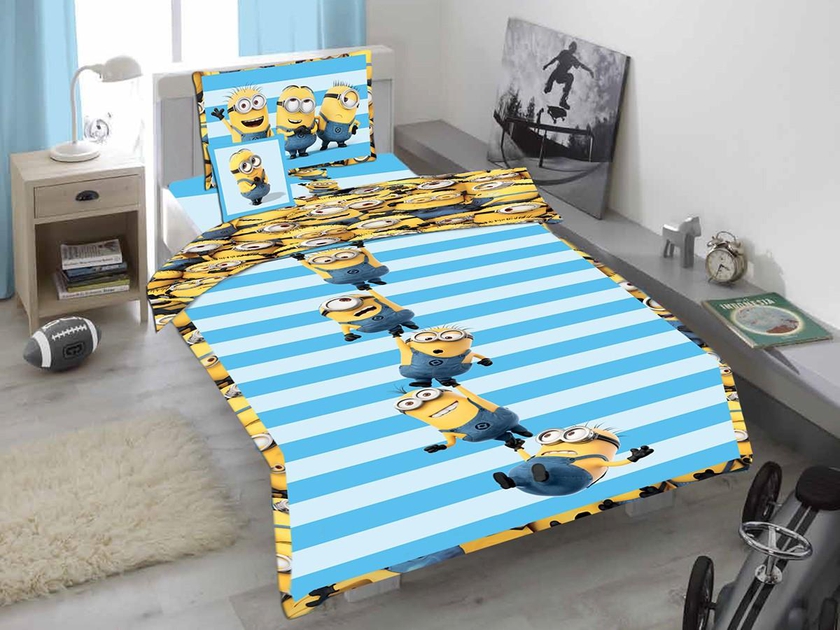 Minions S/2 Pcs Comforter 160X240 -CM - Yellow / Blue