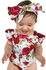 Generic DM Floral Printed Newborn Infant Kids Baby Girls Clothes Jumpsuit Romper-multi-color Mixed&90cm