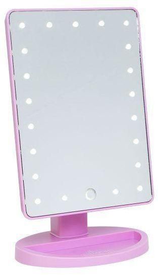 Makeup Mirror With Stand And Led Light 21x17cm - Violet