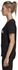 تيشيرت رياضي برقبة دائرية واكمام قصيرة بشعار امامي مختلف اللون وقماش شبكي من الخلف للنساء من اديداس Design 2 Move - اسود