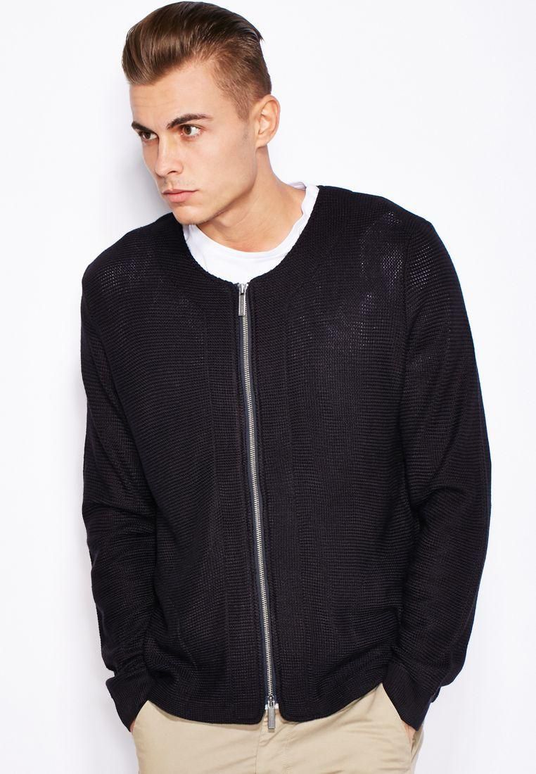 Knitted Zip Bomber Jacket