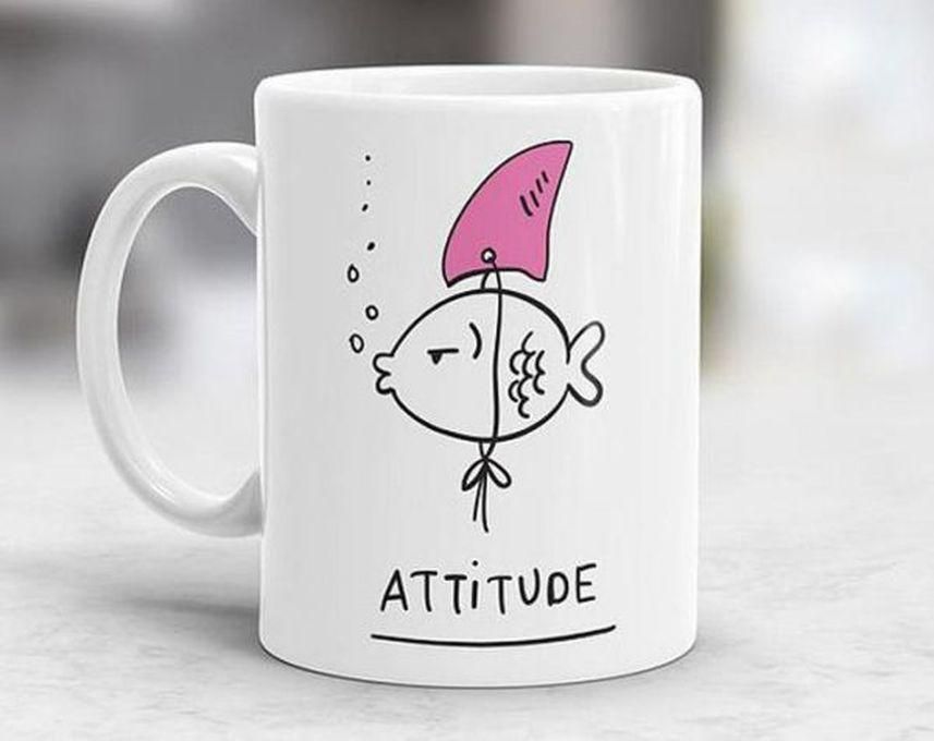 Ceramic mug print attitude