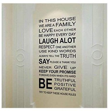 English Proverbs Wall Sticker Family House Rules Wall Stickers Decal Diy Decor Home Kids Great Gift Wallpapers Multicolour 60x50cm
