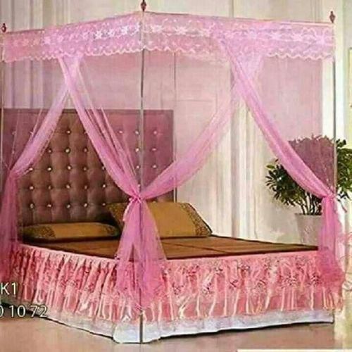 Fashion Mosquito Net with Metallic Stand 4 by 6 - Pink