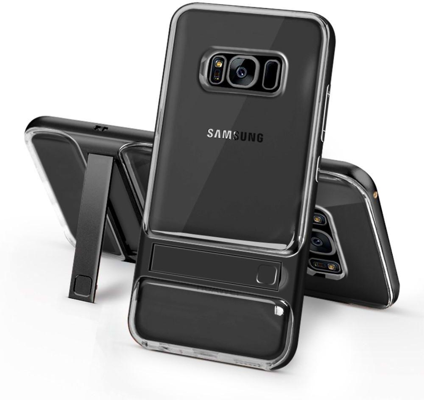 For Samsung Galaxy S8 Plus SM-G955 - Elegance Sieres TPU / PC Kickstand Mobile Phone Case - Black