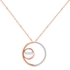 His & Her 0.07 Cts Diamonds & 4 Cts White Pearl Round Shape Necklace in 18KT Rose Gold (GH Color, PK Clarity) with 16" Silver Chain