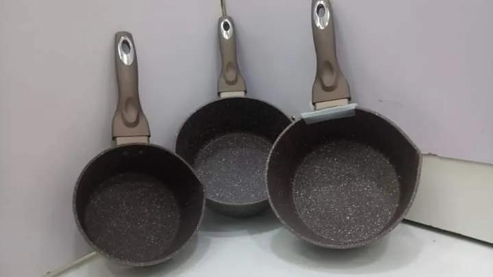 3 in 1 kitchen granite Sauce pans set 18cm,20cm & 22cm
