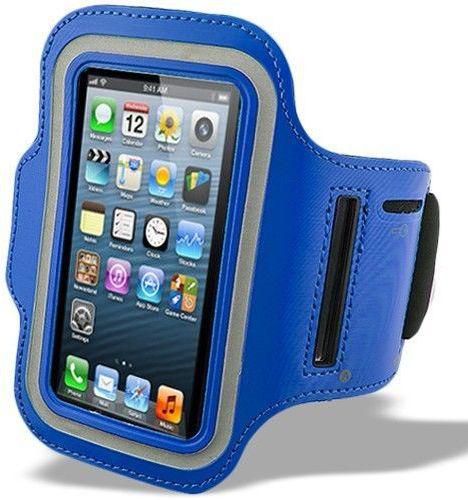 غطاء حماية محفظة مع طوق يد خاص بالرياضيين لهواتف ابل ايفون 6 شاشة 4.7 انش - ازرق