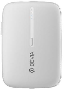 DEVIA Kintone Series Built-in Dual Cable Power Bank 10000mAh Support three devices charging at same time - White