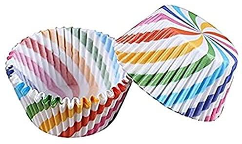 مجموعة بطانات كب كيك ورقية بتصميم ملون بألوان رينبو من 100 قطعة، أكواب لخبز الكب كيك والمافن، 109713
