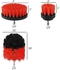 طقم فرشاة تنظيف كهربائية دائرية بلاستيكية من النايلون لتنظيف السجاد والزجاج واطارات السيارات (احمر، مجموعة من 3 قطع)