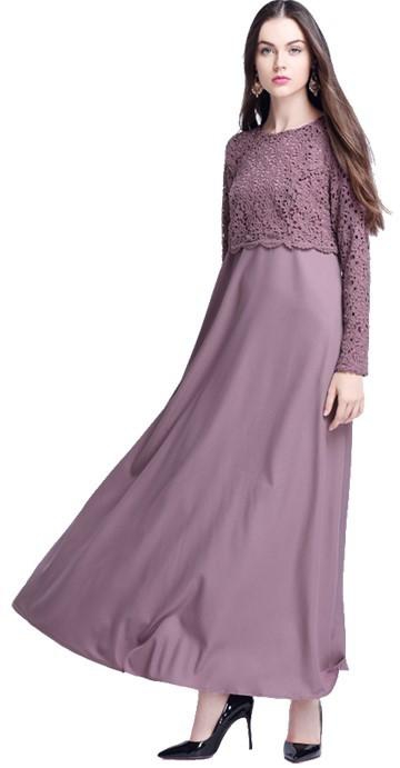 Lace Long Sleeve Maxi Modest Dress Wear 3 Sizes (4 Colors)