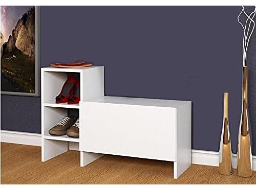 Ifurniture Modern 3 Shelves Shoe Cabinet - White