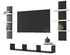 Furinno MDF Wood Wall Mounted TV Entertainment Unit Set Top Box Stand for Living Room Bedroom Hall Home Office Hotel Multipurpose Storage Display Rack Wall Shelf Wooden Furniture (White & Black)