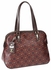 Jacquard  Print Shoulder Bag by Piero Guidi Red and Brown