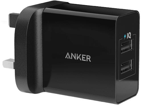 Anker Wall Charger 24W 2 Port USB, Black