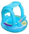 Baby Swimming Pool Float Seat Boat Adjustable Inflatable Sunshade UV Protection Swimming Ring - Blue