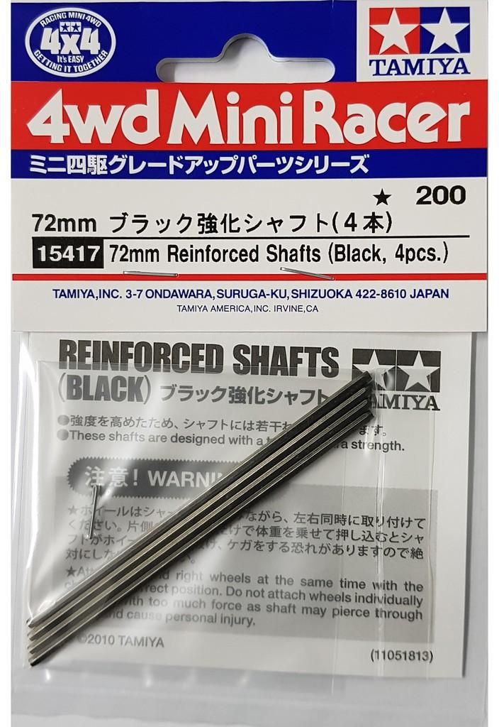 ORI Tamiya MINI 4WD 15417 72mm Reinforced Shafts Original - 4pcs (Black)