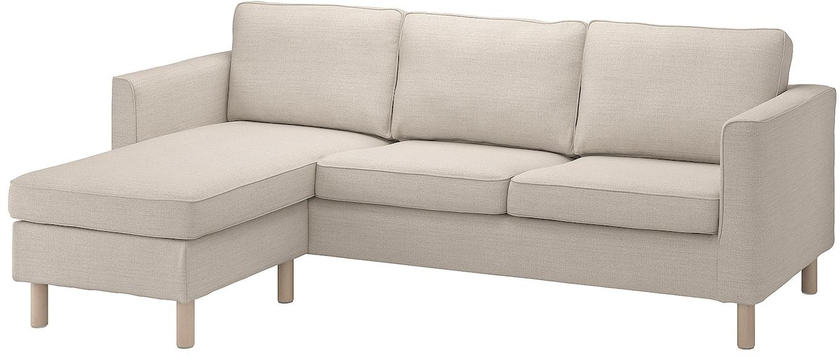 PÄRUP Cover for 3-seat sofa - with chaise longue/Gunnared beige