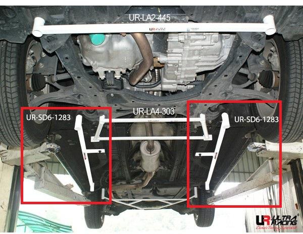 ULTRA RACING 6 Point Side Lower Bar:Honda STREAM RS-Z '07 [SD6-1283]