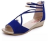 Fashion Lightning Women Fashion Sandals Casual Shoes Flat Summer Open Toe Flip Flops BU 36 -Blue