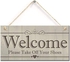 MAIYUAN Welcome Please Take Off Your Shoes Hanging Plaque Sign House Porch Decor Gift 10" x 5", Door Sign Home Sign