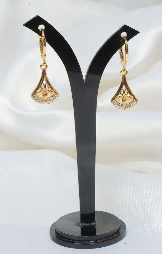 Chinese Gold Earring,Zircon Stone