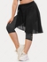 Plus Size Space Dye Capri Leggings and Chiffon Wrap Skirt Twinset - L