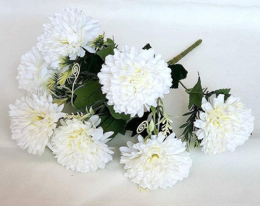 Artificial Flower Bouquet Chrysanthemum 6Flowers White