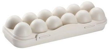 Egg Container With Lid Beige 11.8x5.9x2.6inch