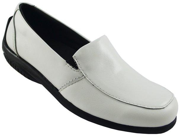 Walk About Ladies Flat Shoes Genuine Cow Leather 4 Sizes (White)