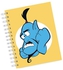 دفتر ملاحظات مقاس A4 بطبعة جني بتعبير متوتر من فيلم "Aladdin" أصفر/أزرق