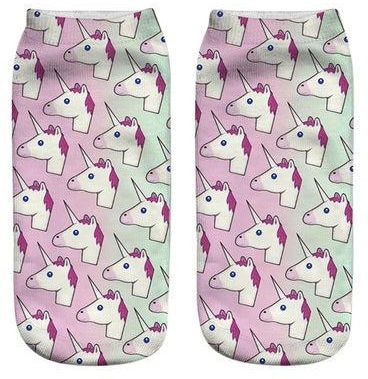 Unicorn Printed Low Cut Ankle Socks Multi Unicorn