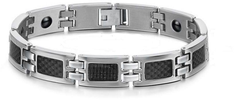 Silver & Black Unisex Energy Bracelet