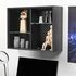 UPPSPEL Glass-door cabinet - dark grey 76x56 cm