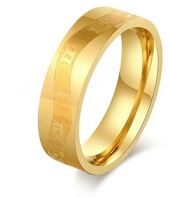 Women Ring of Stainless Steel Braided lettered Romanian gold-plated 18 carat (size 11) NO.R46