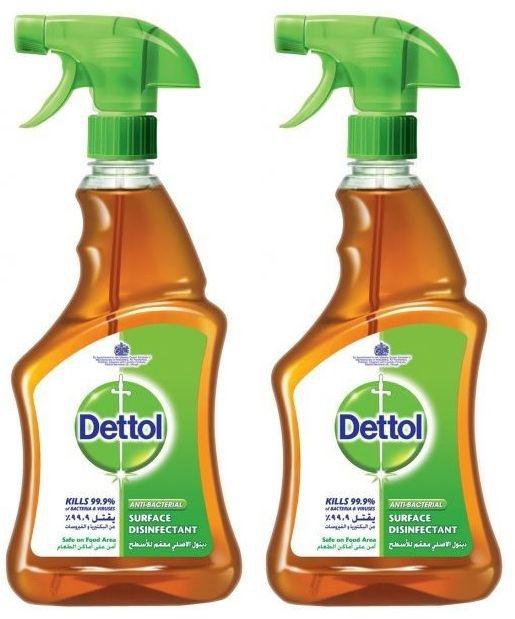 Dettol Antiseptic Disinfectant Spray Cleaner  - Pack of 2 Pcs (2 x 500ml)