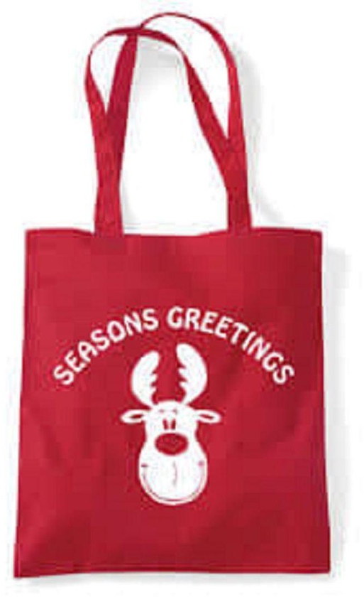 Fashion Canvas Seasons Greetings Tote Bag Red Color