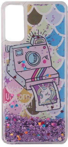 Vivo Y20 - Silicone Cover With Prints And Moving Glitter