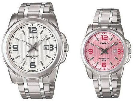 Set of Watches by Casio , Analog , Stainless Steel , Silver , MTP/LTP-1314D