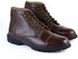 Natural Leather Casual Leazus Half Boots - Brown