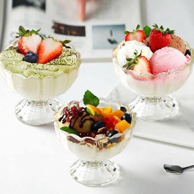 Ice Cream And Fruit Salad Cups 6 Pieces Flower Shape
