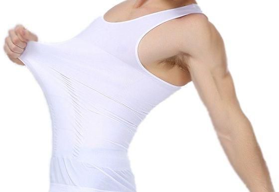 Men's White Corset Firming Body, Size Medium - XL